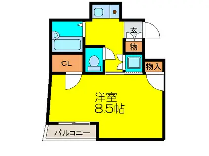 アヴニール(1K/2階)の間取り写真