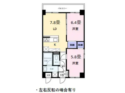 パルテンザ B棟 302(2LDK/3階)の間取り写真