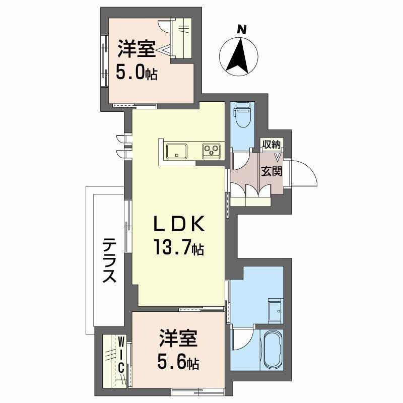 リオ・ブランコ(2LDK/1階)の間取り写真
