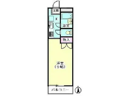 サンパティオサンアイパート5(ワンルーム/1階)の間取り写真