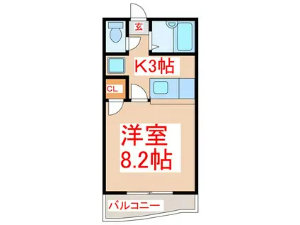 エーデルハイムカシオペア(1K/2階)の間取り写真