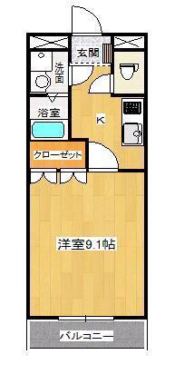 グランドソレーユ(1K/1階)の間取り写真
