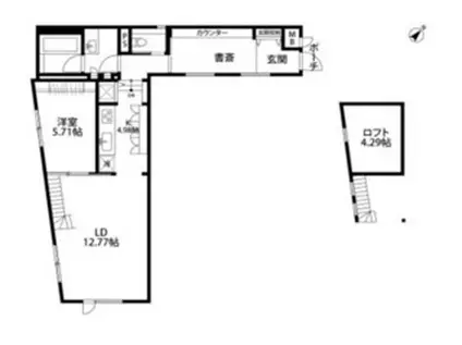 デコール代官山 2F(1LDK/2階)の間取り写真