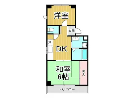 プチシェモア(2DK/1階)の間取り写真