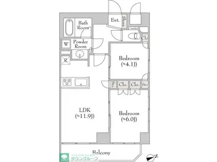 キャンバス板橋(2LDK/11階)の間取り写真