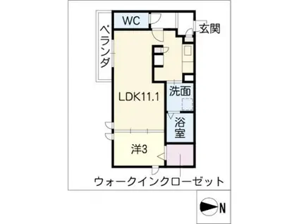 ヘーベルメゾン新栄(1LDK/3階)の間取り写真