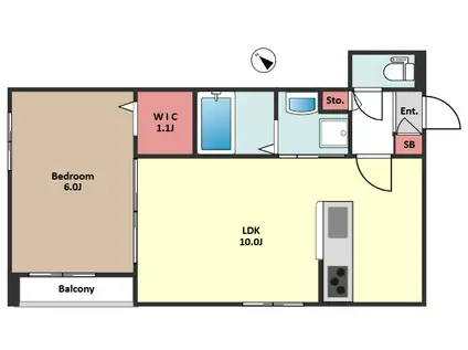 SEVEN LEAVES 白金台(1LDK/3階)の間取り写真