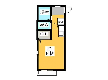 ピズィエール金谷(ワンルーム/2階)の間取り写真
