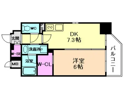 エステムコート新梅田(1DK/3階)の間取り写真