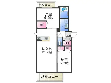 ハイツ ストラッセII(1SLDK/3階)の間取り写真