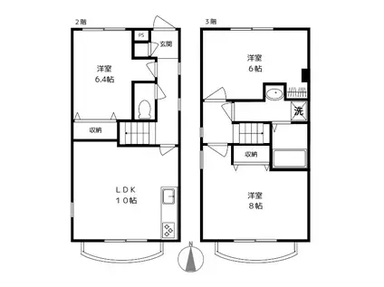 ポンデラブル(3LDK/2階)の間取り写真