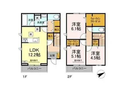 せざんぬ(3LDK/1階)の間取り写真