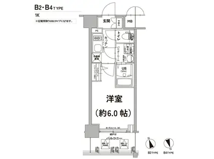 エスリード大阪リブレ(1K/3階)の間取り写真