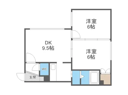 ビッグバーンズマンション八軒II(2LDK/3階)の間取り写真