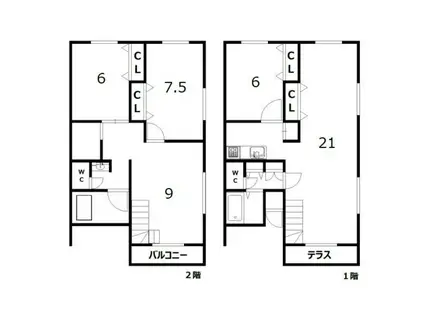 GLEBE西野(3LDK/1階)の間取り写真