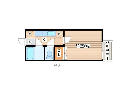 ジュネスK・N(1K/1階)の間取り写真