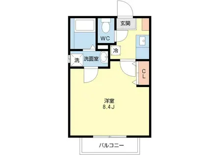 シャムロック野並(1K/1階)の間取り写真