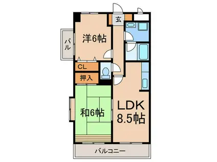 パストラル松本(2LDK/2階)の間取り写真