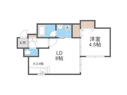 エンジェル(1LDK/4階)の間取り写真