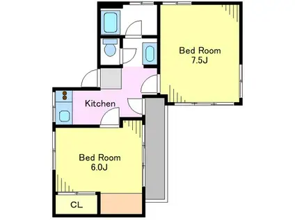 新東ハイツ(2K/3階)の間取り写真