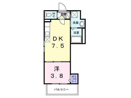 GOODLIFE(1DK/2階)の間取り写真