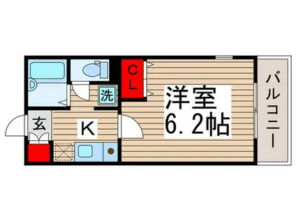 プリエール(1K/1階)の間取り写真