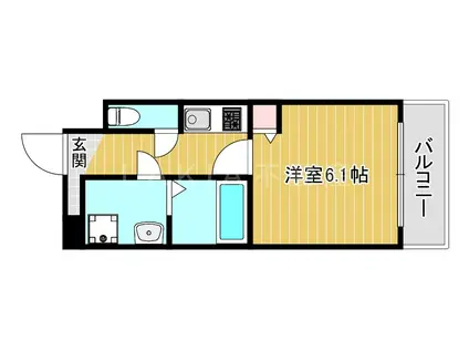 グランパシフィック恵美須西(1K/7階)の間取り写真