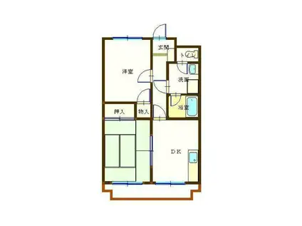 グランドゑび寿(2DK/1階)の間取り写真