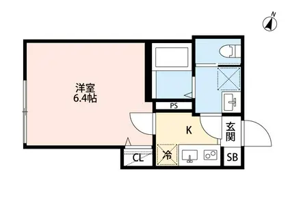 CRASTINE志茂(1K/3階)の間取り写真