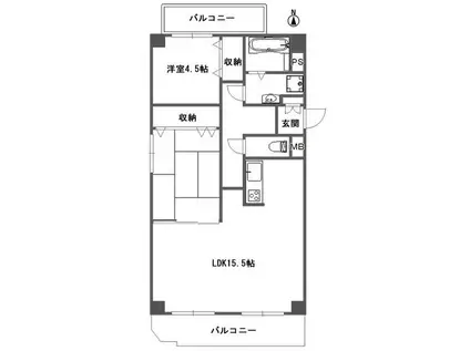 ファミール東海(2LDK/2階)の間取り写真