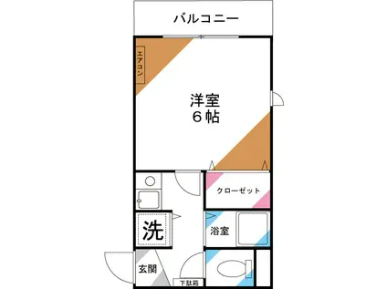 ネストビル(1K/3階)の間取り写真