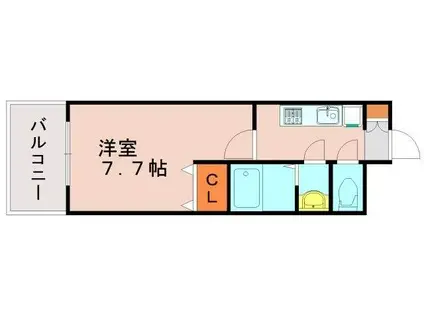 ラフィネ板付(1K/5階)の間取り写真