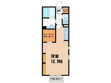 昭和町ソレイユ(ワンルーム/1階)の間取り写真