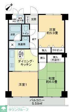 ライオンズマンション戸塚第五(3DK/2階)の間取り写真