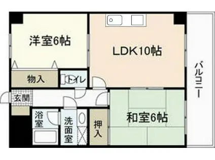 レジャンデールI(2LDK/7階)の間取り写真