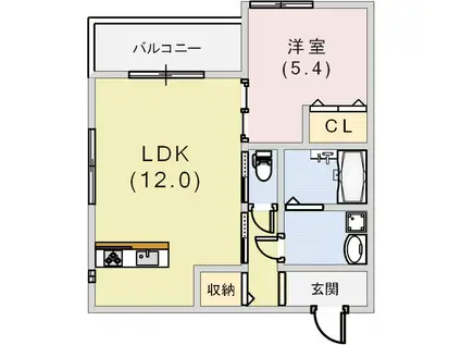 MAISON LUMIRE(1LDK/1階)の間取り写真