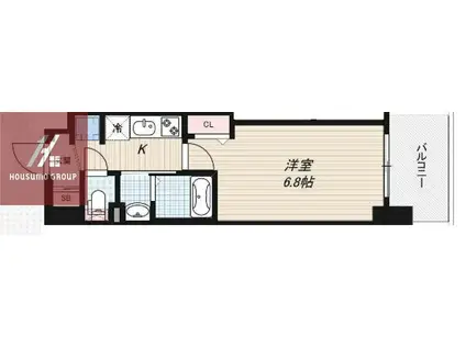 LUXE深江橋II(1K/10階)の間取り写真