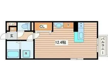 サニープレイス山手町II(ワンルーム/2階)の間取り写真
