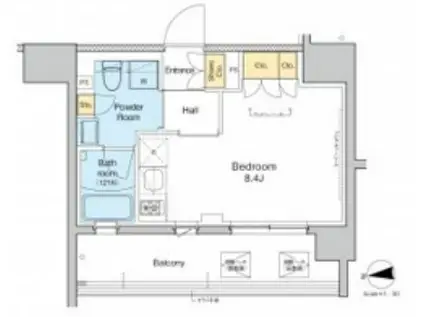 プラウドフラット日暮里(ワンルーム/11階)の間取り写真