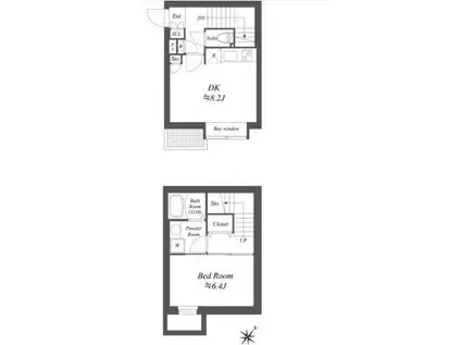 メゾネット LEGALAND初台 Q(1DK/1階)の間取り写真
