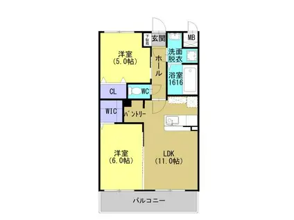 宮内町 ユーミー 2LDK(2LDK/2階)の間取り写真