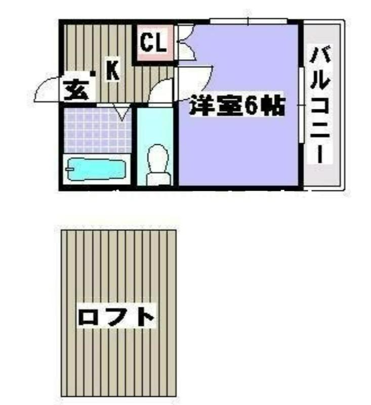 西川原プラトン(1K/2階)の間取り写真