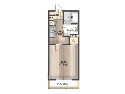 ウエストヒルズサンクレスト(1K/3階)の間取り写真