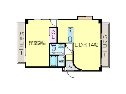 ランドマ-ク八尾(1LDK/3階)の間取り写真