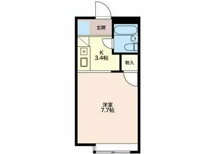 コーポウイング(1K/1階)の間取り写真