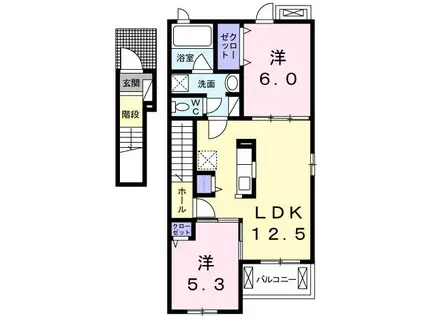 COLORS I(2LDK/2階)の間取り写真