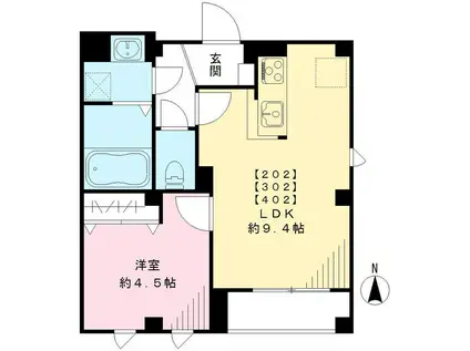 プランドール赤羽(1LDK/3階)の間取り写真