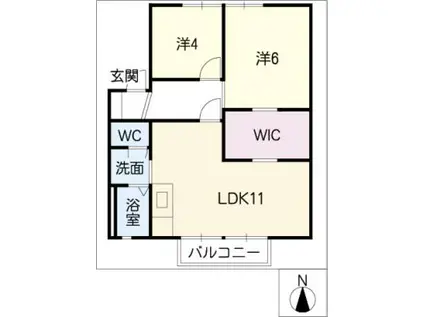 グリーンライフ(2LDK/1階)の間取り写真
