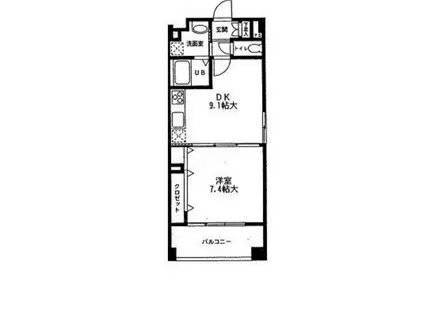 カーロヴィレッタII(1DK/3階)の間取り写真