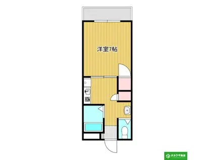 フレミールII(1K/1階)の間取り写真